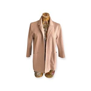 J. Crew sweater cardigan basic classic beige open front small wool blend